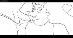 3boys animated anthro balls canine cum cum_in_mouth cum_inside cum_on_face english_text faceless_male fellatio furry gay handjob horntfrog male male_focus male_only mammal monochrome no_sound orgasm original_character original_characters penis sex solo_focus testicles text video yaoi