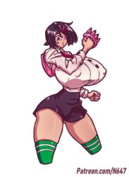 1girls 2020 backpack bag big_ass big_breasts black_hair breasts color female female_only huge_breasts human kunio-kun legwear misako_(kunio-kun) n647 river_city_girls solo spiked_knuckles thick_thighs thin_waist voluptuous wide_hips