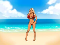 1girls animated blonde_hair breast_expansion breasts dark-skinned_female expansion female gender_transformation huge_breasts rikeza rule_63