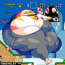 16-bit_color ass banzai_bill belly bulge bullet_bill colossal_ass fat_thighs femboy gigantic_ass hips huge_thighs hyper hyper_ass hyper_bulge hyper_butt hyper_hips kaiju large_ass large_butt larger_male macro male mario mario_(series) nintendo overalls pixel pixel_art rex_(mario) size_difference smaller_male sprite sprite_art stomach super_mario_world tail thick_thighs thighs thunder_thighs tohkin tokenslot wide_hips