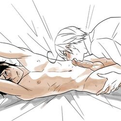 antonio_fernandez_carriedo axis_powers_hetalia black_and_white blowjob color gay lovino_vargas romano_(hetalia) spain_(hetalia) yaoi