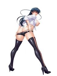 ass breasts high_heel_boots high_heels higher_resolution_available igawa_asagi kagami_hirotaka latex latex_thighhighs lilith-soft official_art tagme taimanin_(series) taimanin_asagi