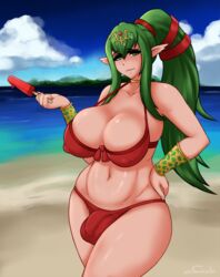 1futa ball_bulge balls balls_in_panties balls_under_clothes beach bikini breasts bulge cameltail cleavage curvy erect_nipples fire_emblem fire_emblem_awakening fire_emblem_heroes flaccid food futa_only futa_sans_pussy futanari green_eyes green_hair hand_on_hip huge_balls huge_breasts large_penis long_ears looking_at_viewer matching_hair/eyes naughty_face nipple_bulge nipples panties panty_bulge penis penis_bulge penis_in_panties penis_under_clothes pointy_ears popsicle red_bikini red_swimsuit smug solo sorenstarz swimsuit thick_thighs tiki_(adult)_(fire_emblem) tiki_(adult)_(summer)_(fire_emblem) tiki_(fire_emblem) wide_hips