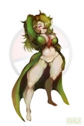 1girls 2020 2:3 anthro big_breasts breasts cleavage clothed clothing female female_gardevoir female_only gardevoir genitals green_hair hair hair_over_eye hand_behind_head hi_res humanoid messy_hair nintendo one_eye_obstructed pink_eyes pokémon_(species) pokemon pokemon_(species) pokemon_rse pussy pwcsponson simple_background smile solo sponson standing tagme thick_thighs video_games white_background wide_hips