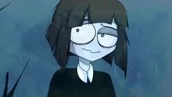 animated bikini bob_cut bow comedy creepy_susie dress froggywithfries goth meme pale_skin poof rain sound tagme text the_oblongs torn_clothes tree video