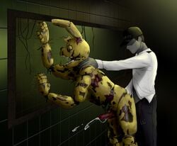 2boys alienbug animatronic anon ass corpse five_nights_at_freddy's five_nights_at_freddy's_3 gay lagomorph machine male male_only male_penetrating night_guard_(fnaf) penetration rabbit robot springtrap springtrap_(fnaf)