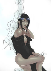 1girls 7zaki areolae bare_shoulders blue_hair breasts cloak eyeshadow female female_only flower hair_ornament kneeling konan long_hair naruto naruto_(series) naruto_shippuden nipples on_knees open_clothes orange_eyes paper piercing sideboob simple_background wet_hair white_background