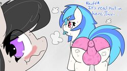 ass balls dickgirl furry futanari my_little_pony nozukznsfw octavia_melody panties sweat vinyl_scratch_(mlp)