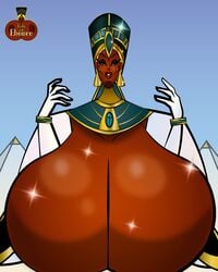 big_breasts big_nipples breast_grab breast_hold breast_squish breasts crown egypt egyptian egyptian_headdress exposed_breasts gigantic_breasts huge_breasts large_breasts long_gloves newdity no_nipples queen_titahatenamun_ebonee tale_of_ebonee