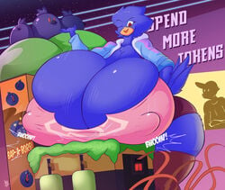 1girls anthro avian breasts busty busty_bird cleavage enormous_breasts female female_focus female_only huge_ass hyper hyper_breasts jaeh nipples_visible_through_clothing original original_character smile thick_thighs thighhighs wide_hips