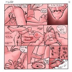 between_breasts comic cum cum_in_pussy cum_inside english_text hand_on_face milf moaning_in_pleasure motion_lines mrguy820 orgasm panels pleasured sonic_(series) speech_bubble sweating tails text thrusting vaginal_penetration vanilla_the_rabbit viewed_from_below x-ray