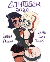 2020 2girls anus ass beanie belt big_breasts breasts bubble_butt busty cameltoe chocolate_and_vanilla disney disney_channel female female_focus female_only fishnet fishnet_stockings fishnets g-string goth gothtober hourglass_figure hugging jackie_lynn_thomas janna_ordonia labia makeup medium_breasts miniskirt multiple_girls pale-skinned_female pale_skin piercing pinup pinup_pose pose posing pussy short_shorts skirt skirt_lift slashysmiley standing star_vs_the_forces_of_evil stockings straight_hair upskirt vagina wide_hips