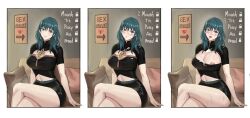 after_blowjob after_sex blowjob breasts byleth_(fire_emblem) byleth_(fire_emblem)_(female) cleavage cleavage_cutout cum cum_on_face fellatio fire_emblem fire_emblem:_three_houses headphone_no_headphone huge_breasts nintendo nipple_slip nipples prostitution pubic_hair pubic_hair_on_face public_use stray_pubic_hair