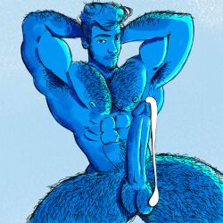 1male abs arms_behind_head arms_up balls ballsack beard biceps big_balls big_biceps big_penis blue_skin body_hair cum cum_drip dream_smp erect_penis erection facial_hair hairy_balls hairy_male hairy_nipples happy_trail iamsorryforthis looking_at_viewer lots_of_cum male male_nipples male_only male_pubic_hair minecraft_youtubers muscles muscular_male pecs penis scrotum skeppy smooth_penis solo testicles thick_cum youtuber_boy