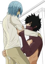 2boys ass black_hair blue_hair cum dabi fingering half-dressed levaii male male/male male_focus male_only my_hero_academia pierced_ears piercings scarred scarred_face scars semen shigaraki_tomura shimura_tenko tagme todoroki_touya tomura_shigaraki touya_todoroki yaoi