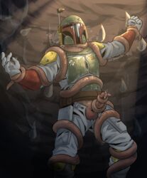 1boy armor boba_fett helmet male_only mandalorian mandalorian_armor restrained sarlacc star_wars tentacle tentacle_on_male tentaclejob