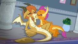 16:9 3_fingers 3_toes anus arthropod ass blush changeling correct_artstyle disguise dragon duo female female/female finger_fuck fingering fingers friendship_is_magic genitals hasbro horn kissing making_out metalhead97 my_little_pony ocellus_(dragon_form) ocellus_(mlp) pussy smolcellus smolder_(mlp) toes vaginal_penetration widescreen wings yuri