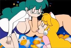 1boy 2girls akane_(parodius) animal_ears animated aqua_hair ball_sucking bent_over blonde_hair blowjob bouncing_breasts breast_jiggle breasts collaborative_fellatio curvy deepthroat doctor doctor_outfit earrings fellatio female ffm_threesome hikaru_(parodius) huge_ass huge_breasts konami leotard licking licking_testicles long_hair male minus8 multiple_girls no_sound nurse nurse_uniform oral oral_sex parodius parodius_animation_(minus8) penis rabbit sex shorter_than_10_seconds shorter_than_30_seconds sucking_testicles tagme teamwork threesome video voluptuous