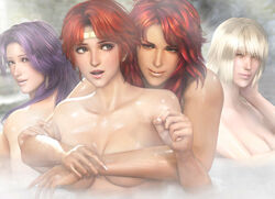 10s 3d 4girls age_difference airi_(hokuto_no_ken) bathing big_breasts blonde_hair breasts female female_only grabbing_from_behind hokuto_no_ken huge_breasts human large_breasts light-skinned_female light_skin lin_(hokuto_no_ken) long_hair mamiya_(hokuto_no_ken) medium_breasts multiple_girls nude official_art onsen playful purple_hair quartet red_hair relaxing short_hair shounen_jump steam water yellow_hair yuri yuria_(hokuto_no_ken)