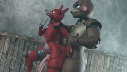 2boys akkoarcade anal anal_penetration anal_sex animated choking deep_penetration femboy five_nights_at_freddy's foxy_(fnaf) freddy_(fnaf) gay gif girly knot living_machine male male/male male_only penetration rough_sex stomach_bulge yaoi