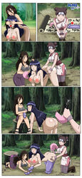 3girls after_fellatio after_oral alternate_costume anal_insertion areolae ass ball_gag big_ass big_breasts brown_eyes brown_hair buttplug_tail cleavage clothed_female_nude_male clothing comic covering_eyes dlobo777 double_bun fake_paws fake_tail feet_up female female_only femdom femsub forest gag gagged gloves hyuuga_hanabi hyuuga_hinata kneeling licking long_hair mouth_gag multiple_girls multiple_toys naruto naruto:_the_last naruto_(series) naruto_shippuden nature nipples outdoors purple_hair scroll sex_toy sisters sitting stockings tail tail_plug tenten tied_hair tongue tongue_out violet_eyes yuri