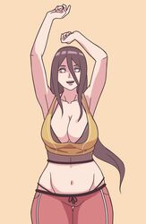 1female 1girls 1woman arms_up big_breasts boruto:_naruto_next_generations breasts brown_hair cameltoe cleavage clothing female female_only fishnet fishnet_top gym_clothes hair_between_eyes hanabi_hyuuga huge_breasts hyuuga_hanabi indrockz indy_riquez large_breasts looking_at_viewer naruto naruto_(series) open_mouth panties pussy shorts smile solo tank_top thong tied_hair vagina violet_eyes