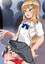 2boys asaga_aoi bar_censor censored cum ejaculation femboy handjob male male_only penis school_uniform solo_focus trap yaoi