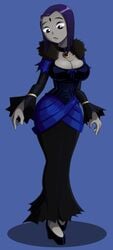 1girls big_breasts breasts dc dc_comics dress purple_hair rachel_roth raven_(dc) ravenravenraven teen_titans thin_waist wide_hips