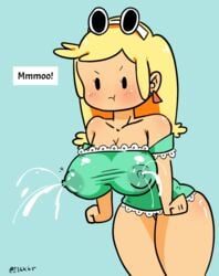 1girls 236kbs adorable areolae big_breasts blonde_hair blush breasts cleavage cute female female_only lactating lactation large_breasts leni_loud milk milk_squirt mob_face nipples nipples_visible_through_clothing pout straight_hair the_loud_house thick thick_thighs thighs