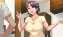 1male anime_screencap antechinus breasts erect_nipples erect_nipples_under_clothes female happy huge_breasts lips married_woman mature mature_female mature_woman milf nipples ova screen_capture smile t-rex_(animation_studio) t-rex_(company) tsukamoto_misako tsuma_ga_kirei_ni_natta_wake