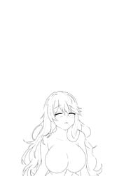 anomulus_ black_and_white blush female hair horny sketch