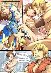 ! 1boy 1girls after_rape after_sex angry annoyed areolae bangs big_breasts blonde_hair bracelet breast_grab breast_grope breasts breasts_out brown_hair bun_cover capcom character_name chun-li closed_eyes comic covering_breasts crowd cum cum_in_pussy cum_inside cum_on_pussy defeated dialogue domination double_bun duo english_text eyelashes female femsub fight fighting forced forced_kiss french_kiss gameplay_mechanics hair_between_eyes hair_bun health_bar human jelly_shrimp k.o. ken_masters kissing large_breasts leggings male maledom nakadashi nipples no_bra nude penile_penetration penis_in_pussy perky_breasts puffy_nipples puffy_sleeves punch punching rape red_eyes sex smile speech_bubble spiked_bracelet straight street_fighter sweat text tongue_out torn_clothes vaginal vaginal_penetration