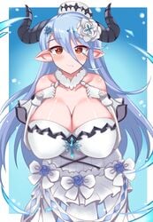 dress granblue_fantasy horns izmir_(granblue_fantasy) large_breasts looking_at_viewer