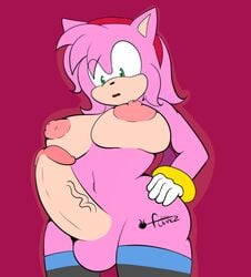 1futa amy_rose anthro balls big_breasts big_penis breasts clothing flamez footwear furry futanari genitals gynomorph handwear huge_breasts huge_cock intersex legwear mobian_(species) mostly_nude nipples penis sega solo sonic_(series) sonic_the_hedgehog_(series) thighhighs