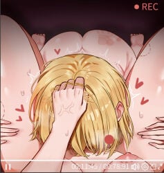 1futa 1girls ass bandao_xiao_jiayin bang_dream! bang_dream!_it's_mygo!!!!! barefoot bite_mark bite_mark_on_breast bite_mark_on_thigh blonde_hair breasts completely_nude deepthroat feet fellatio futa_with_female futanari futanari_pov hand_on_another's_head handprint hands_on_another's_thighs heart irrumatio kneeling large_breasts medium_hair misumi_uika multiple_bite_marks navel nipples nude oral pov pov_breasts recording sitting slap_mark soles solo_focus spanked spread_legs sweat thighs twitching user_interface veiny_hands wakaba_mutsumi