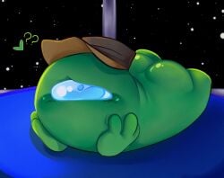 among_us among_us_(series) ass green_(among_us) laying_on_stomach shiny_ass