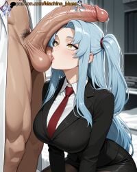 1boy 1girl 1girls adult adult_female ai_generated angela_(lobotomy_corporation) balls ballsack bangs big_breasts big_penis black_jacket black_pantyhose black_pencil_skirt blue_hair boobs breasts bust busty busty_female busty_girl cock curtained_hair dick erected_penis erection female girl hair_tie huge_cock jacket lab_coat labcoat large_breasts large_cock large_dick large_penis licking_balls lobotomy_corporation long_hair long_penis machine_muse male mature mature_body mature_female necktie one_side_up pale_blue_hair pantyhose parted_bangs pencil_skirt penis penis_awe penis_on_face penis_on_head penis_worship precum precum_drip project_moon red_necktie sexy sexy_body shirt side_ponytail solo_focus sucking_balls testicles tits uncensored veiny_penis watermark white_shirt yellow_eyes