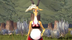 3d_(artwork) anthro anthro_female deer_girl disney fetal_movement gazelle_(zootopia) pregnancy pregnant pregnant_anthro pregnant_belly pregnant_female solo solo_female solo_focus zootopia