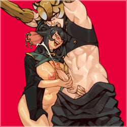 1boy 1boy1girl 1boy1girls 1boys 1girl 1girl1boy 1girls baby_batter big_breasts breasts breasts_out chinese_clothes chinese_female chinese_text cock crop_top cum cumming cumshot dae_yeongjun_(smokepowder) dominant_female ear_piercing earrings exposed_breasts exposed_cock exposed_nipples femdom hand_on_thigh handjob jerking_off_another jerkingoff_another jizz jizzing korean_male large_breasts money_shot mostly_nude mostly_nude_female pants_down partially_clothed partially_clothed_female partially_clothed_male partially_nude partially_nude_male penis rat rat_ears rat_girl smokepowder standing_handjob tiger_boy tiger_ears tummy whisker_markings xing_fujing_(smoke_powder)