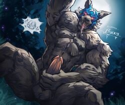 2026 8guacamole abs anthro balls bara blue_mask bodily_fluids canid canine canis captain_america captain_america_(cap-wolf) capwolf digital_media_(artwork) duo erection exclamation_point fangs forest full_moon fur genitals glans glowing glowing_eyes grey_body grey_fur growling hi_res holding_penis human humanoid_genitalia humanoid_penis male mammal marvel marvel_rivals mask moon muscular muscular_anthro muscular_male mythological_canine mythological_creature mythology nipples nude nude_anthro nude_male pecs penis plant question_mark saliva saliva_on_tongue sitting solo_focus teeth tongue tongue_out tree werecanid werecanine werecreature werewolf winter_soldier wolf