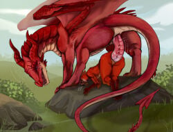 anal anal_penetration animal_genitalia anthro anthro_on_feral anthro_penetrated anus avian beak bestiality bird bodily_fluids butt digital_media_(artwork) dragon duo erection feathers feet feral feral_penetrating feral_penetrating_anthro fingers genital_fluids genital_slit genitals half-closed_eyes hi_res horn larger_feral male male/male male_penetrated male_penetrating male_penetrating_male membrane_(anatomy) membranous_wings mythological_creature mythological_scalie mythology narrowed_eyes nude outdoor_nudity outside outside_sex paws penetration penile penile_penetration penis plant rote_haare scalie sex size_difference smaller_anthro smaller_penetrated stretched_anus tail toes wings