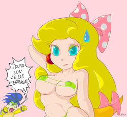 alter_ego blue_hair bossy bow breasts eyeshadow female hair koopa koopaling koopalings kootie_pie lady_fettuccine_alfredo larry_koopa male mario_(series) nintendo nipples polka_dots straight_hair tail the_super_mario_bros._super_show! wendy_o._koopa