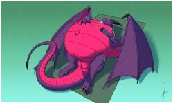 2020 after_vore ambiguous_gender andromorph_(lore) claws digitigrade dragon feral genitals hi_res horn mythological_creature mythological_scalie mythology navel nude owligatorstudios same_size_vore scalie solo tongue tongue_out unbirthing vaginal vore vulva wings
