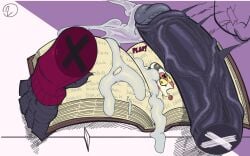 albino_racc book comic_page gooning helluva_boss simple_background stolas_(helluva_boss) tagme