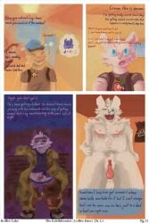 2026 2:3 absurd_res aeson_(koffeecake) anthro artist_name backpack balls band_poster band_shirt bench blue_clothing blue_hat blue_headwear blush breasts brown_body brown_clothing brown_fur brown_shirt brown_topwear canid canine canis ceiling ceiling_lamp cheek_tuft chest_tuft closed_door clothed clothing coat college college_campus college_dorm college_student colored comic cookie_(koffeecake) cream_(koffeecake) day daydream detailed dialogue digital_drawing_(artwork) digital_media_(artwork) digital_painting_(artwork) domestic_dog door duo elevator english_text erection exhibitionism eyes_closed facial_tuft female flower freckled_face freckles frottage full-length_portrait fur genitals group hair hallway hat head_tuft headgear headwear hi_res hybrid jay_(koffeecake) koffeecake lagomorph lamp leporid low-angle_view machine_girl male male/female mammal mastectomy_scar multicolored_body multiple_character multiple_scenes mustelid mythological_canine mythological_creature mythology night nipples nude nude_anthro nude_female nude_male one_eye_closed open_mouth otter outdoor_nudity outside painting_(artwork) park park_bench partially_clothed penile penis penises_touching plant portrait rabbit scar school serious serious_face sex shaded shirt signature smile solo species_name stairs story text three-quarter_portrait tongue topwear trenchcoat tuft two_tone_body vulva white_body white_fur window worm's-eye_view