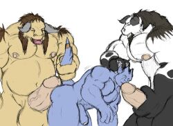 3boys bovine cattle gay hyper hyper_muscles hyper_penis male male/male male_draenei penis tagme tauren uncircumcised world_of_warcraft