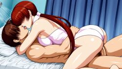 ai_generated couple couple_sex cowgirl_position cowgirl_sex king_of_fighters kiss kof kyo_kusanagi shermie_(kof) the_king_of_fighters vaginal_penetration vaginal_sex woman_on_top