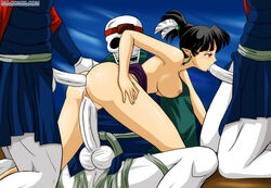 1girls 3boys anal anal_sex bbmbbf black_hair breasts cum cum_inside double_penetration earrings feather fellatio female foursome functionally_nude gangbang group_sex highres inuyasha kagura_(inuyasha) monster nude oral oral_penetration outside palcomix penetration pussy rape red_eyes sex skeleton triple_penetration uncensored undead vagina vaginal_penetration