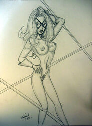 1girls 2001 bianca_(artist) female female_only kitty_pryde marvel monochrome shadowcat solo straight_hair tagme x-men