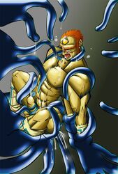 1boy anal boner cum_in_ass erection ganondorf male male_only morpha muscle penis red_hair straight_hair tentacle tentacle_on_male tentaclejob testicles the_legend_of_zelda yaoi